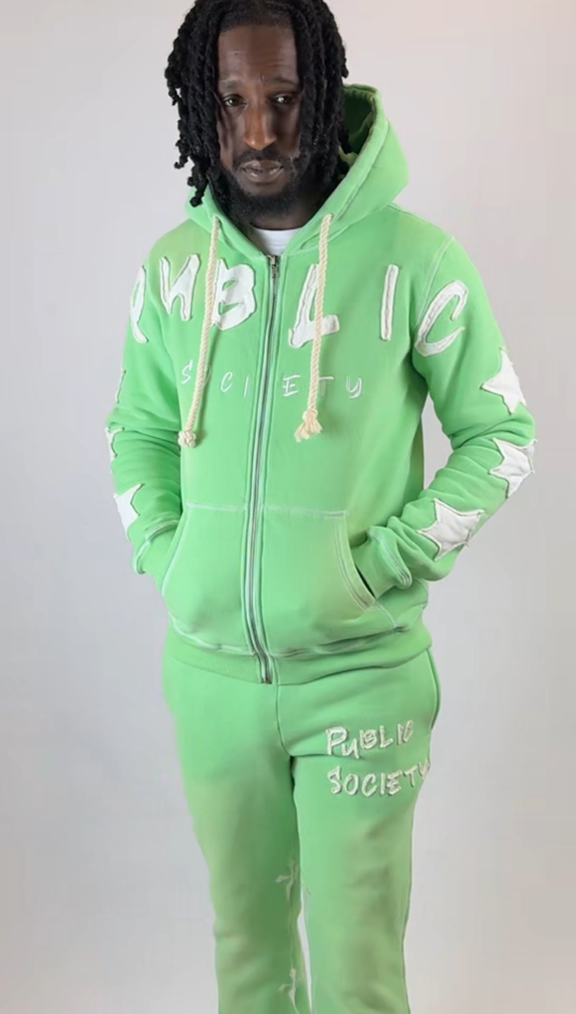 Green Trench Flare Joggers