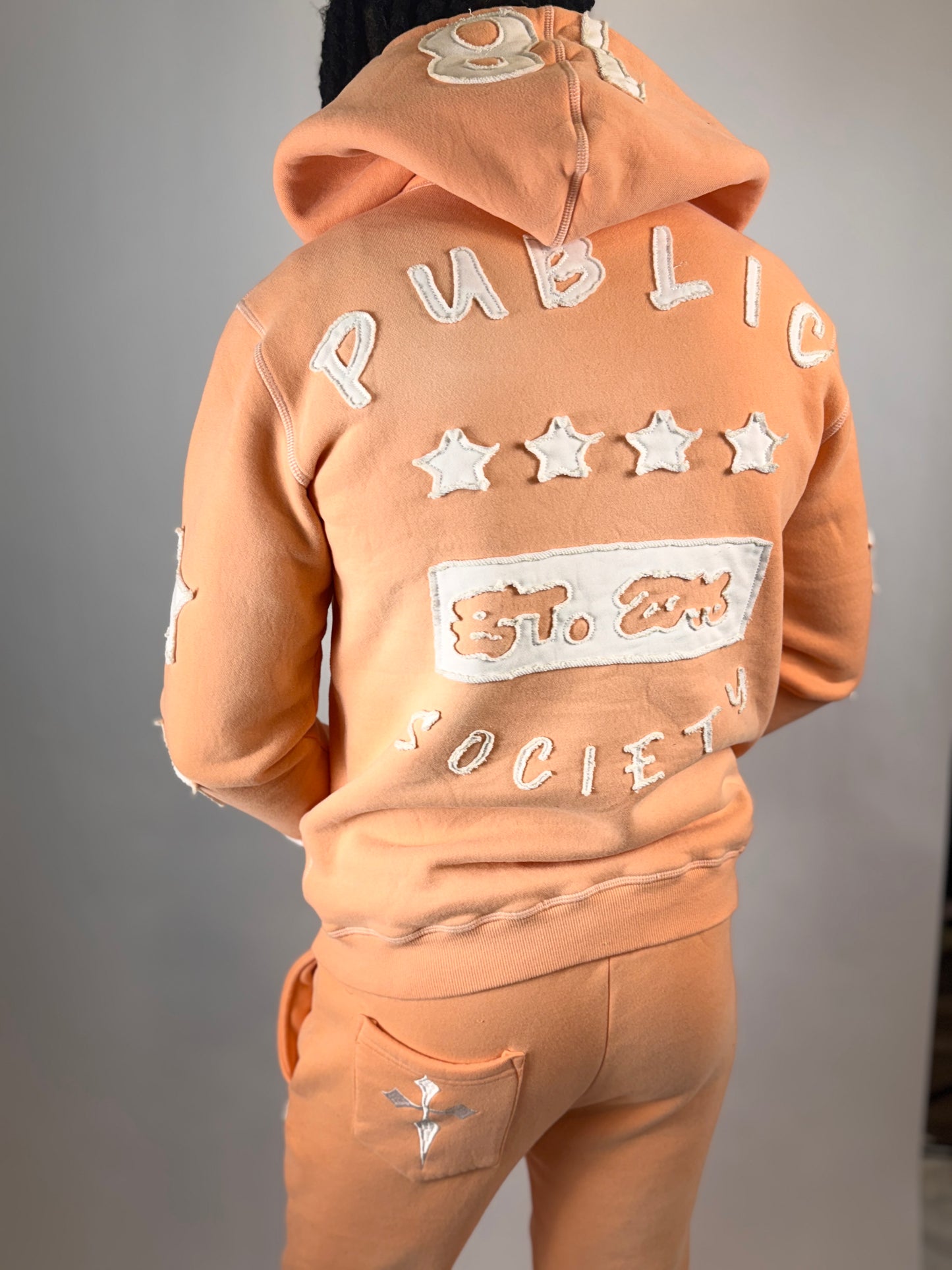 Peach Trench Flare Joggers