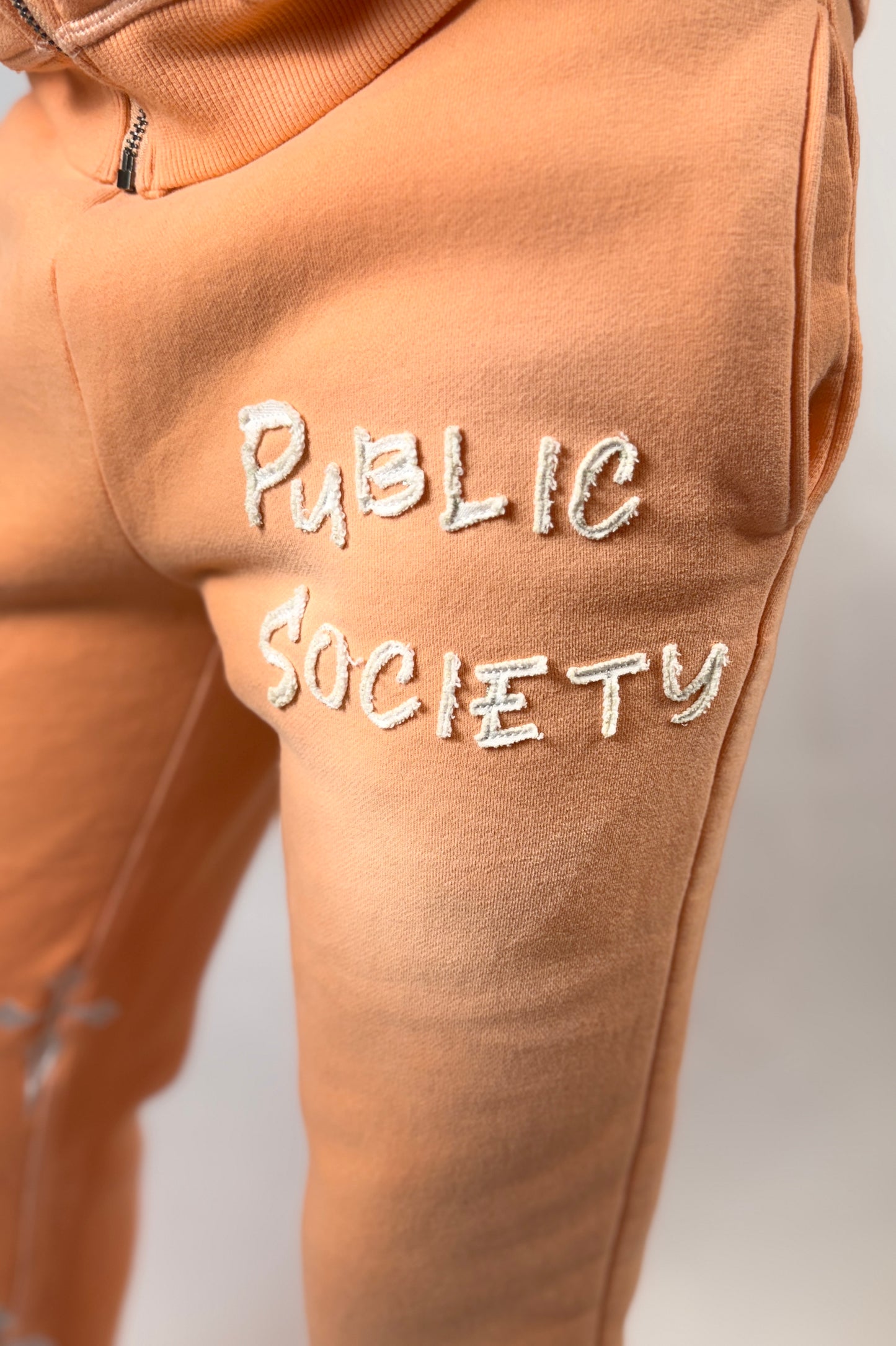 Peach Trench Flare Joggers