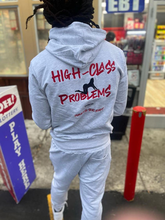 "Rich Class Love Hoodie (Gray/Red)