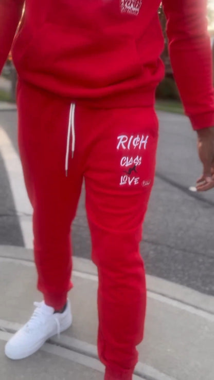 "Rich Class Love Joggers (Red)