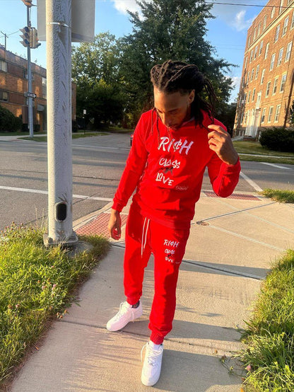 "Rich Class Love Joggers (Red)