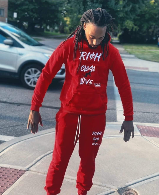 "Rich Class Love Joggers (Red)
