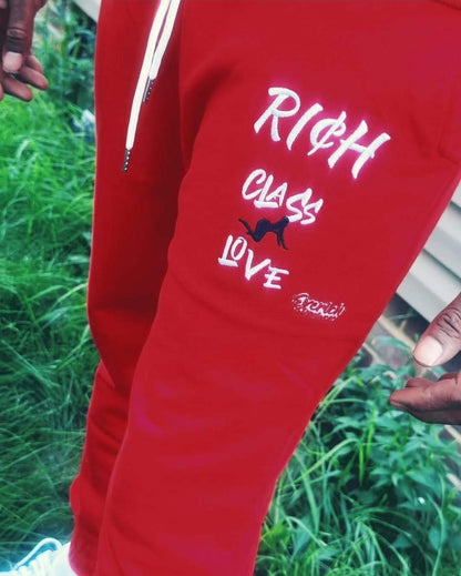 "Rich Class Love Joggers (Red)