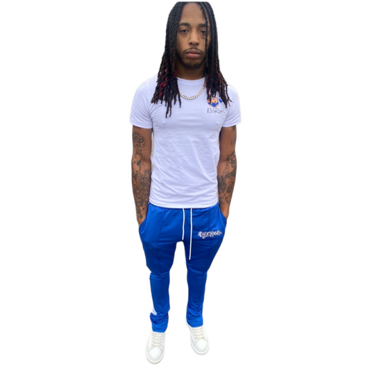 -D- Stacked Track Pants (Blue)