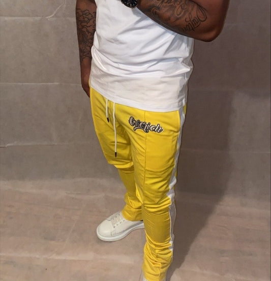 -B- Stacked Track Pants (Yellow)
