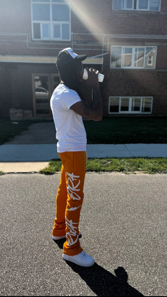"Everich" Big Stacked Joggers - Orange